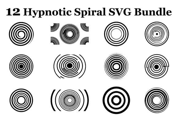 12 Hypnotic Spiral SVG Bundle