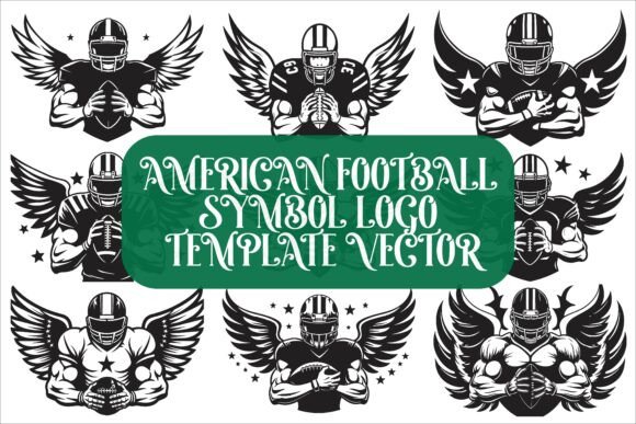 American Football Symbol Logo Template: Graphics for Crafts
