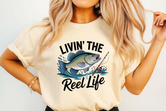 Bass Fish Jumping with Fishing Rod Graphics