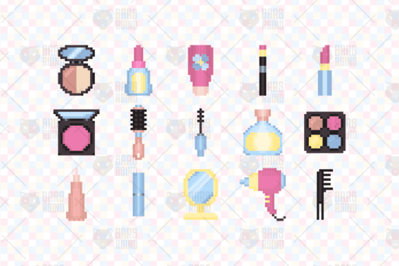 Beauty Accessories Pixel Symbols: Graphics & Icons