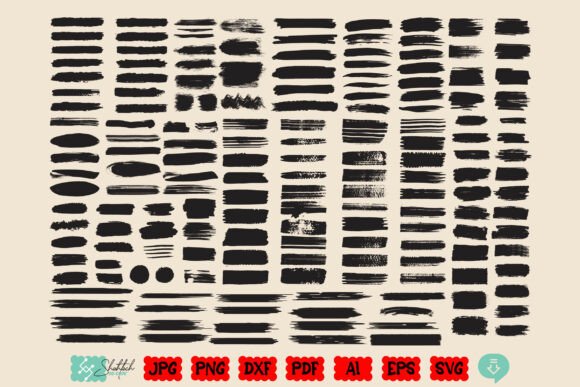 Black Abstract Brush Strokes Grunge Graphics