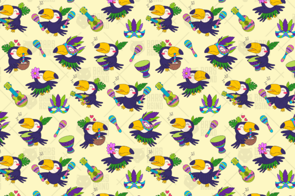 Brazil Festival Seamless Pattern Graphics