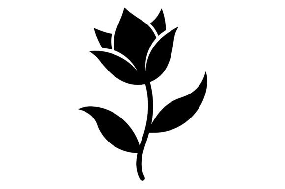 Budding Flower Clip Art Black: Graphics for Crafts Done Right