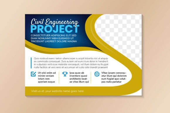 Civil Engineering Horizontal Banner Graphics