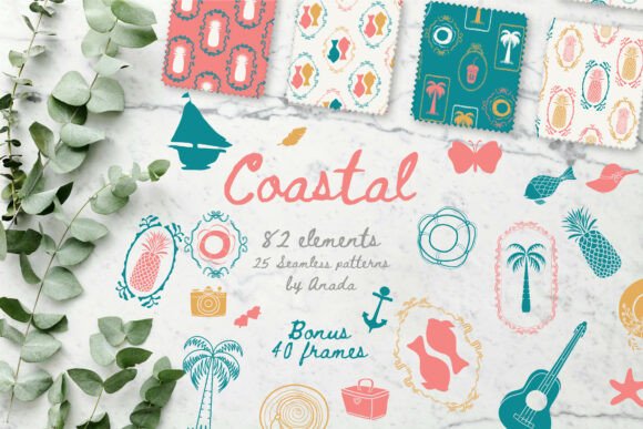 Coastal Illustrations Patterns: Graphics & Patterns for Handmade Brands