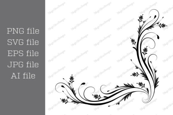 Corner Floral Ornament Svg Vintage Retro Graphics