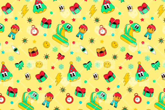 Cute New Year Snake Seamless Pattern Graphics
