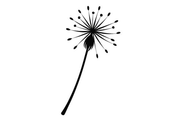 Dandelion Seed Clip Art Black: Graphics for Crafts