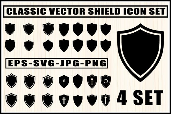 Decorative Shield Silhouette Bundle: Graphics & Crafts