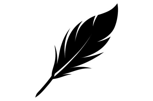 Feather Clip Art Black Silhouette Graphics and Crafts