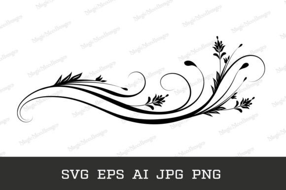 Floral Ornament Vintage Retro Border SVG: Graphics for Decorative Elements