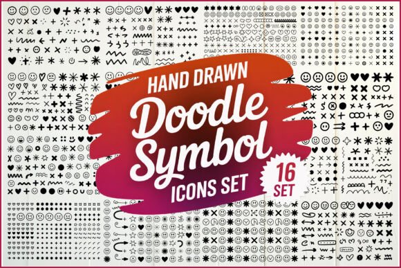 Hand Drawn Doodle Symbol SVG Set: Graphics & Decorative Elements