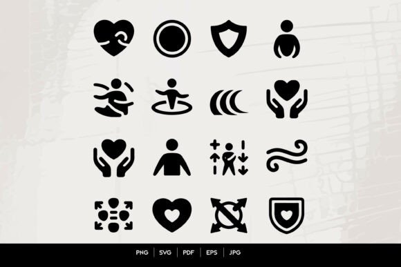 Human Care and Safety Icons Set for Graphics and Crafts