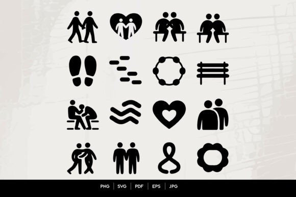 Human Connection and Support Icons Set