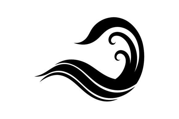 Ocean Wave Clip Art Black Silhouette Lin Graphics