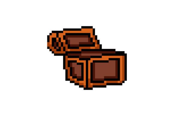 Pixel Art Treasure Chest Graphics for Crafts