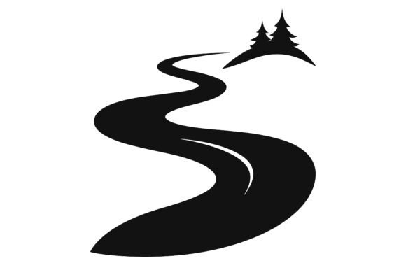 River Stream Clip Art Black: Graphics for Crafts & Creative Brands