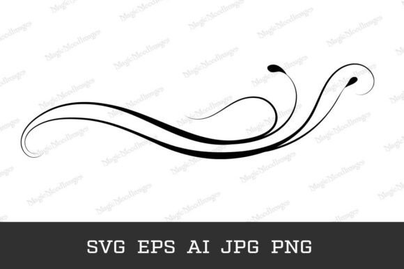 Text Divider Minimalistic Wave Ornament: Graphics & Decorative Elements
