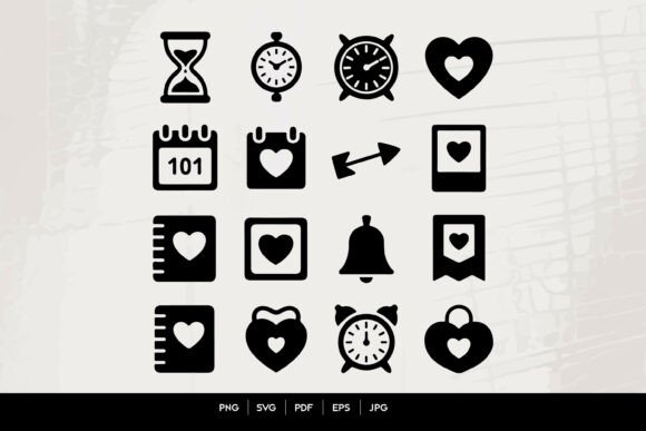 Time and Reminder Icons Set: Graphics for Crafts & Content