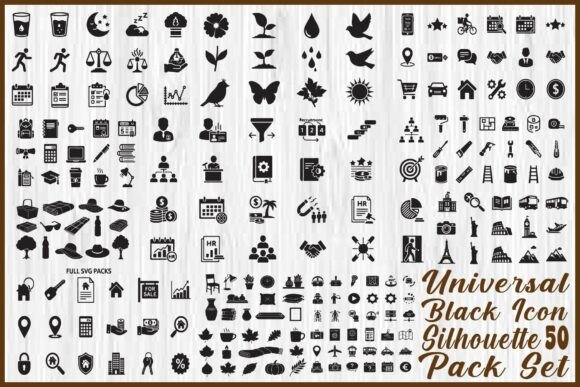 Universal Black Silhouette: Graphics for Crafts & Branding